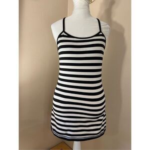 Lululemon Apex Stripe Black Angel Wing / Black Power Y Athletic Tank Top Size 6